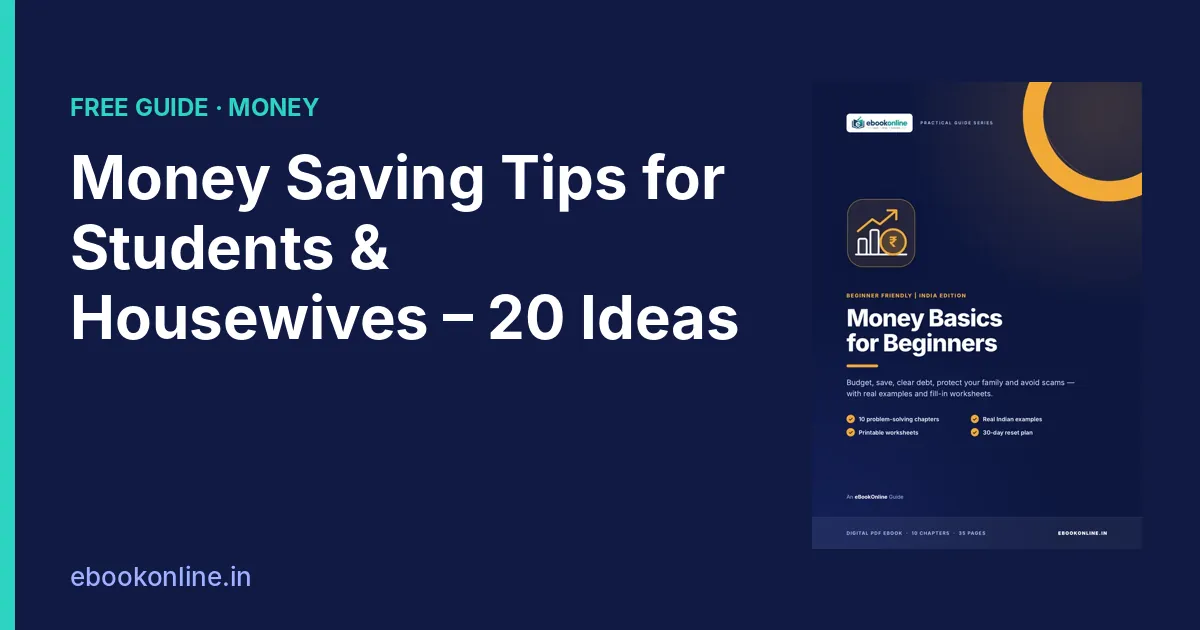 20 Money Saving Tips for Students and Housewives in India (Simple & Practical)