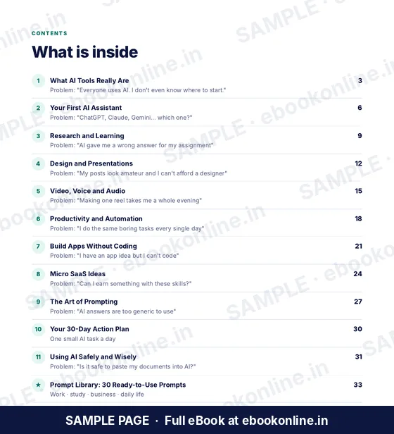 AI Tools for Beginners PDF eBook – sample page 1