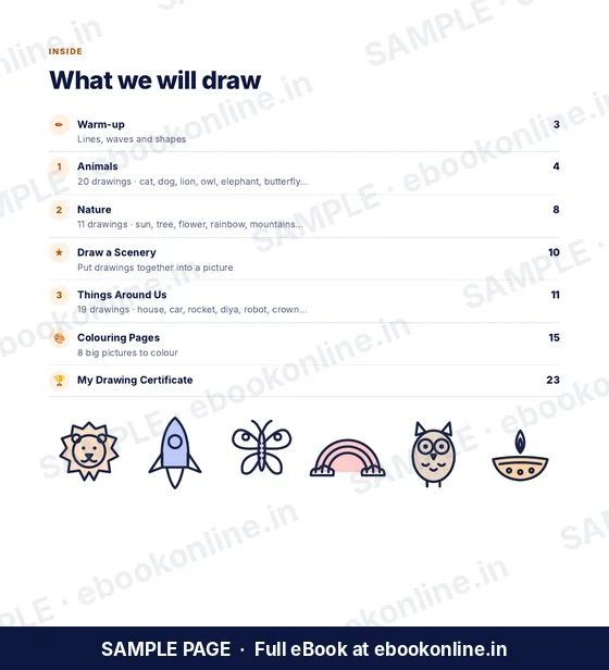 Easy Drawing for Kids PDF eBook – sample page 1