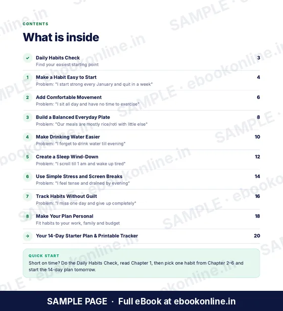 Healthy Habits for Beginners PDF eBook – sample page 1