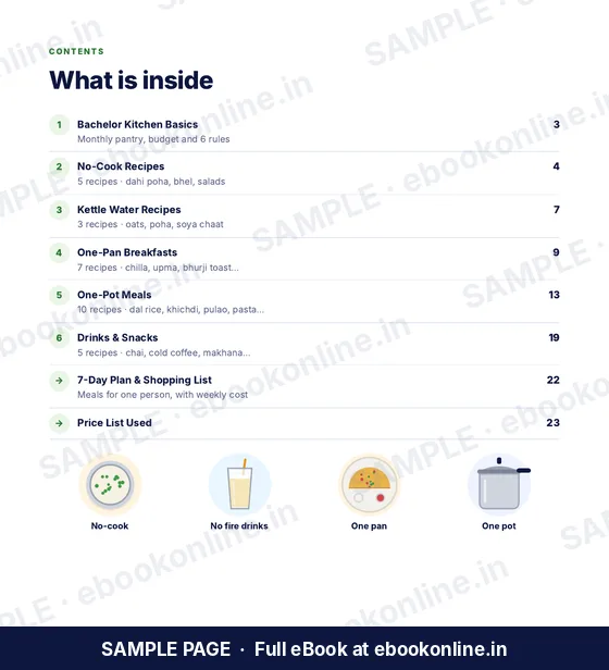 Hostel & Bachelor Cooking PDF eBook – sample page 1