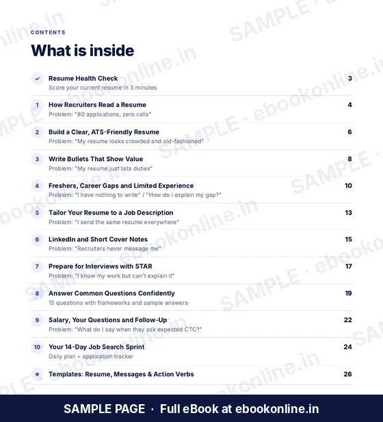 Resume & Interview Starter Guide PDF eBook – sample page 1