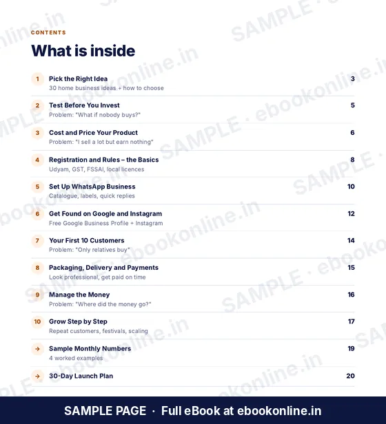 Small Business Ideas from Home PDF eBook – sample page 1