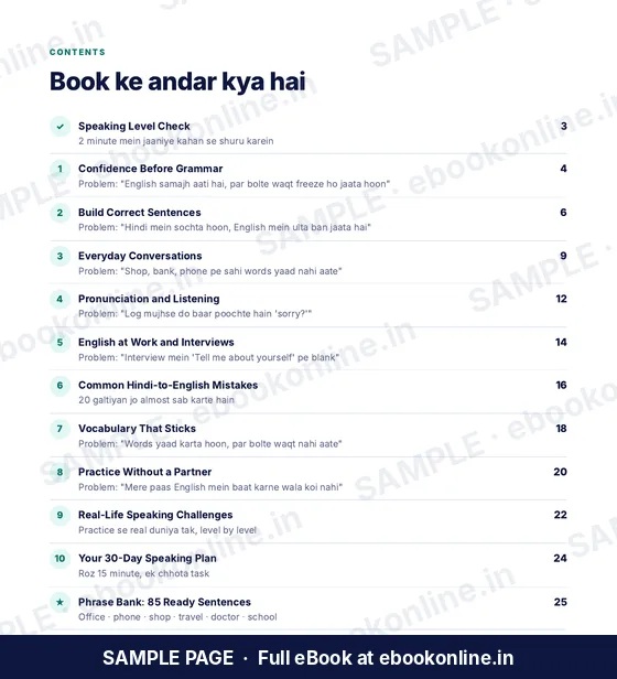 Spoken English for Beginners PDF eBook – sample page 1