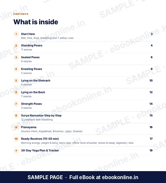 Yoga for Beginners at Home PDF eBook – sample page 1