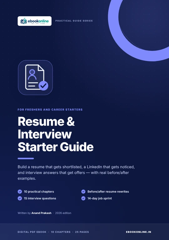 Resume & Interview Starter Guide PDF eBook cover